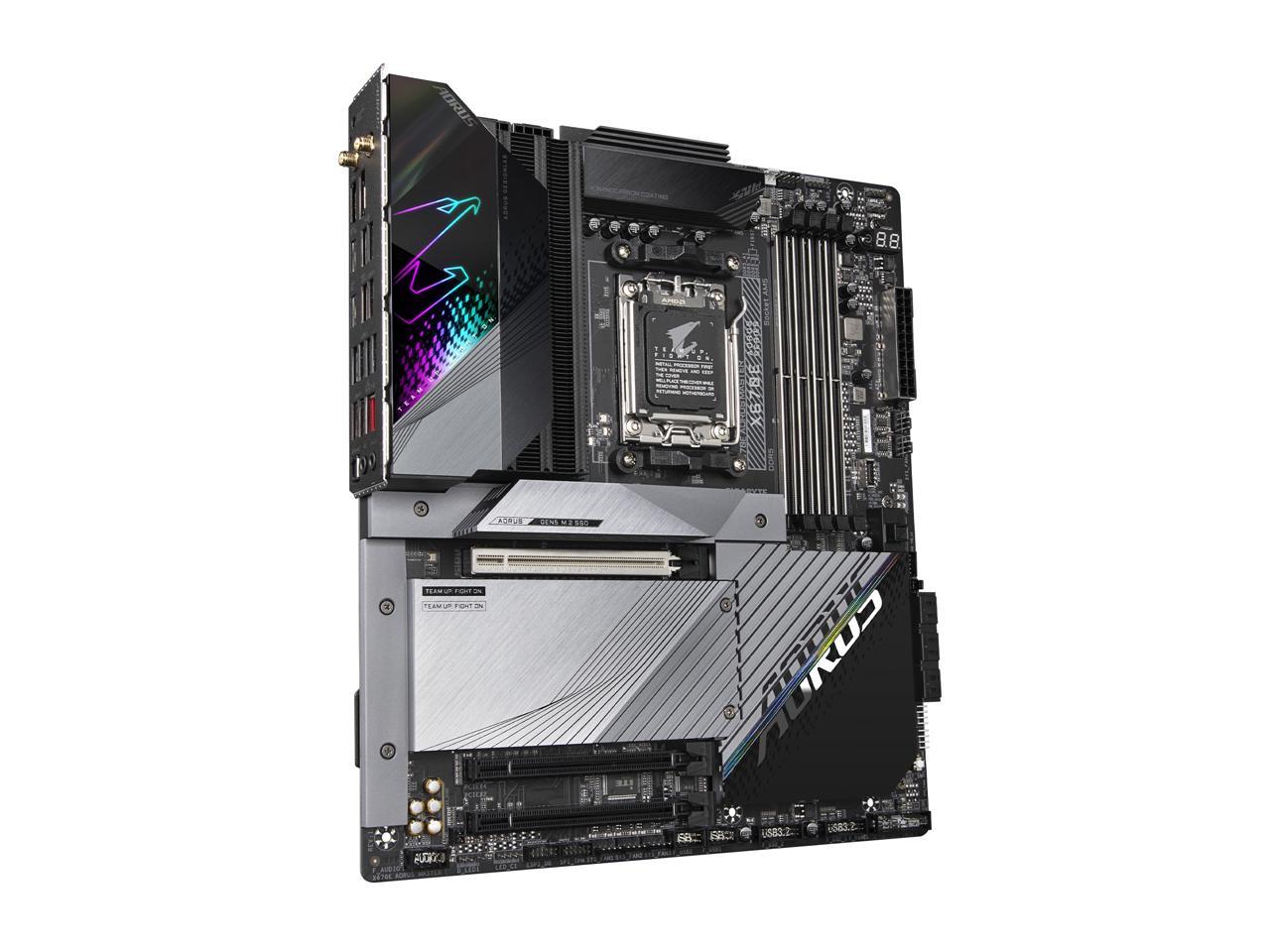 GIGABYTE X670E AORUS MASTER AM5 LGA 1718 AMD X670E EATX Motherboard with 5-Year Warranty DDR5, Quad M.2, PCIe 5.0, USB 3.2 Gen2X2 Type-C, Intel WiFi 6E, Intel 2.5GbE LAN, Q-Flash Plus, EZ-Latch Plus 2