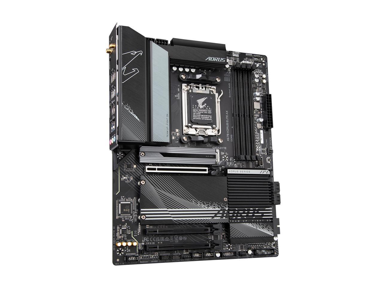 GIGABYTE X670 AORUS ELITE AX AM5 LGA 1718 AMD X670 ATX Motherboard with 5-Year Warranty DDR5, Quad M.2, PCIe 5.0, USB 3.2 Gen2X2 Type-C, AMD WiFi 6E, 2.5GbE LAN, Q-Flash Plus, M.2 EZ-Latch 2