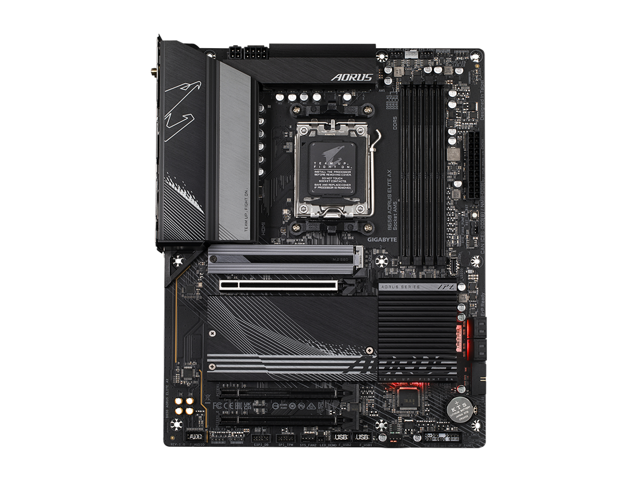 GIGABYTE B650 AORUS ELITE AX AM5 LGA 1718 AMD B650 ATX Motherboard DDR5, M.2, PCIe 5.0, USB 3.2 Gen2X2 Type-C, WiFi 6E, 2.5GbE LAN, Q-Flash Plus, EZ-Latch 2