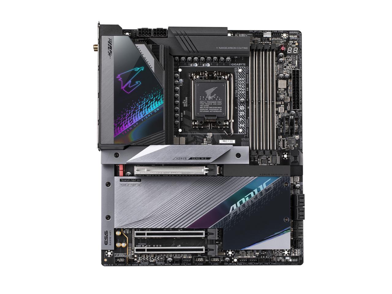 GIGABYTE Z790 AORUS MASTER LGA 1700 Intel Z790 EATX Motherboard with DDR5, 5* M.2, PCIe 5.0, USB 3.2 Gen2X2 Type-C, Intel WiFi 6E, Marvell AQtion 10GbE LAN, Q-Flash Plus, EZ-Latch Plus 2