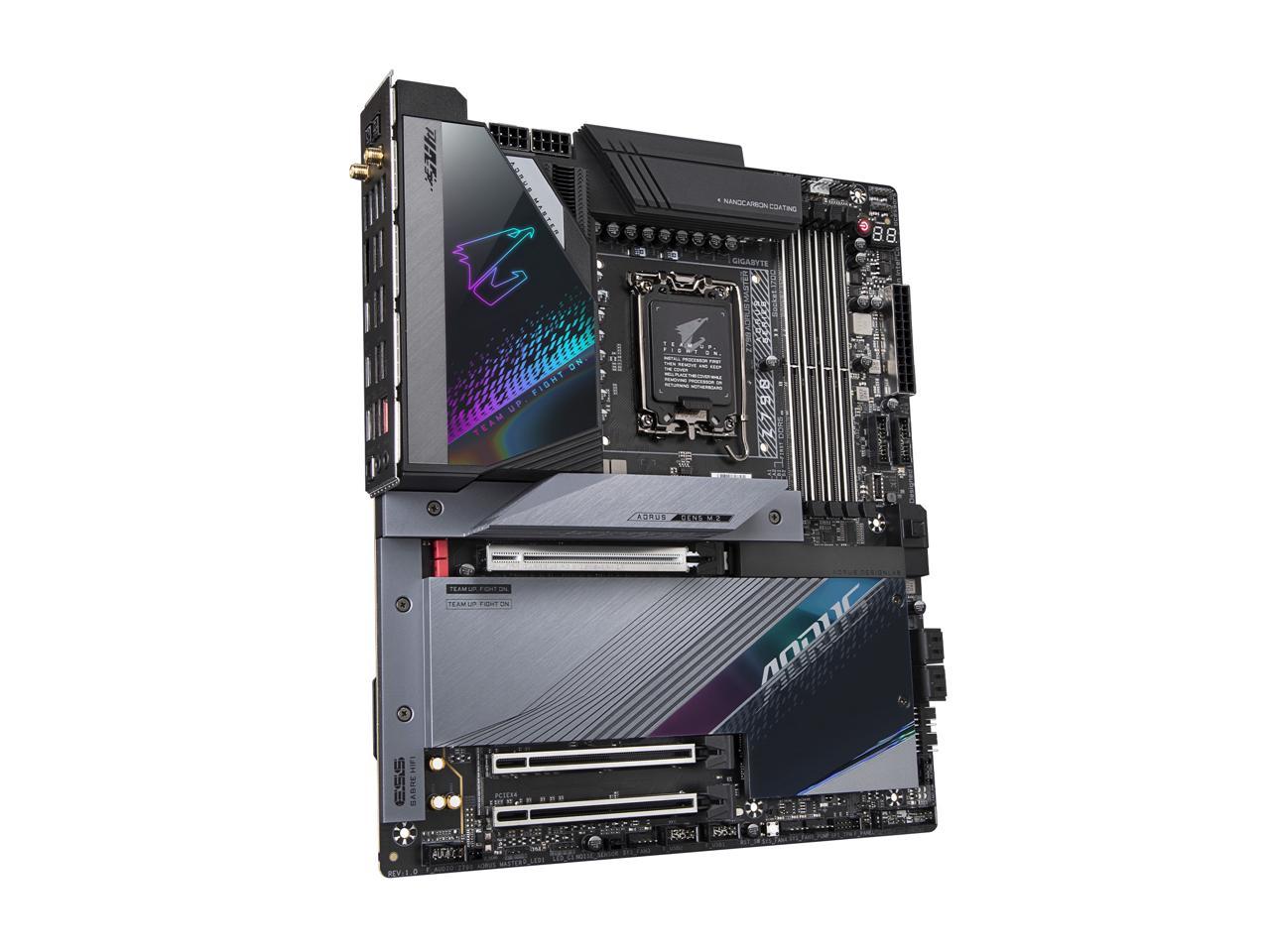 GIGABYTE Z790 AORUS MASTER LGA 1700 Intel Z790 EATX Motherboard with DDR5, 5* M.2, PCIe 5.0, USB 3.2 Gen2X2 Type-C, Intel WiFi 6E, Marvell AQtion 10GbE LAN, Q-Flash Plus, EZ-Latch Plus 4