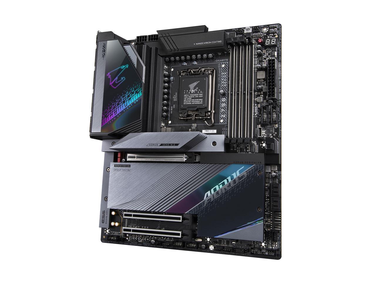 GIGABYTE Z790 AORUS MASTER LGA 1700 Intel Z790 EATX Motherboard with DDR5, 5* M.2, PCIe 5.0, USB 3.2 Gen2X2 Type-C, Intel WiFi 6E, Marvell AQtion 10GbE LAN, Q-Flash Plus, EZ-Latch Plus 5