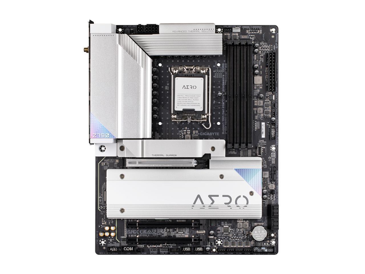 GIGABYTE Z790 AERO G LGA 1700 Intel Z790 ATX Motherboard with DDR5, 5* 5.0 M.2, PCIe 5.0, USB 3.2 Gen2X2 Type-C, WiFi 6E, Intel 2.5GbE LAN 2