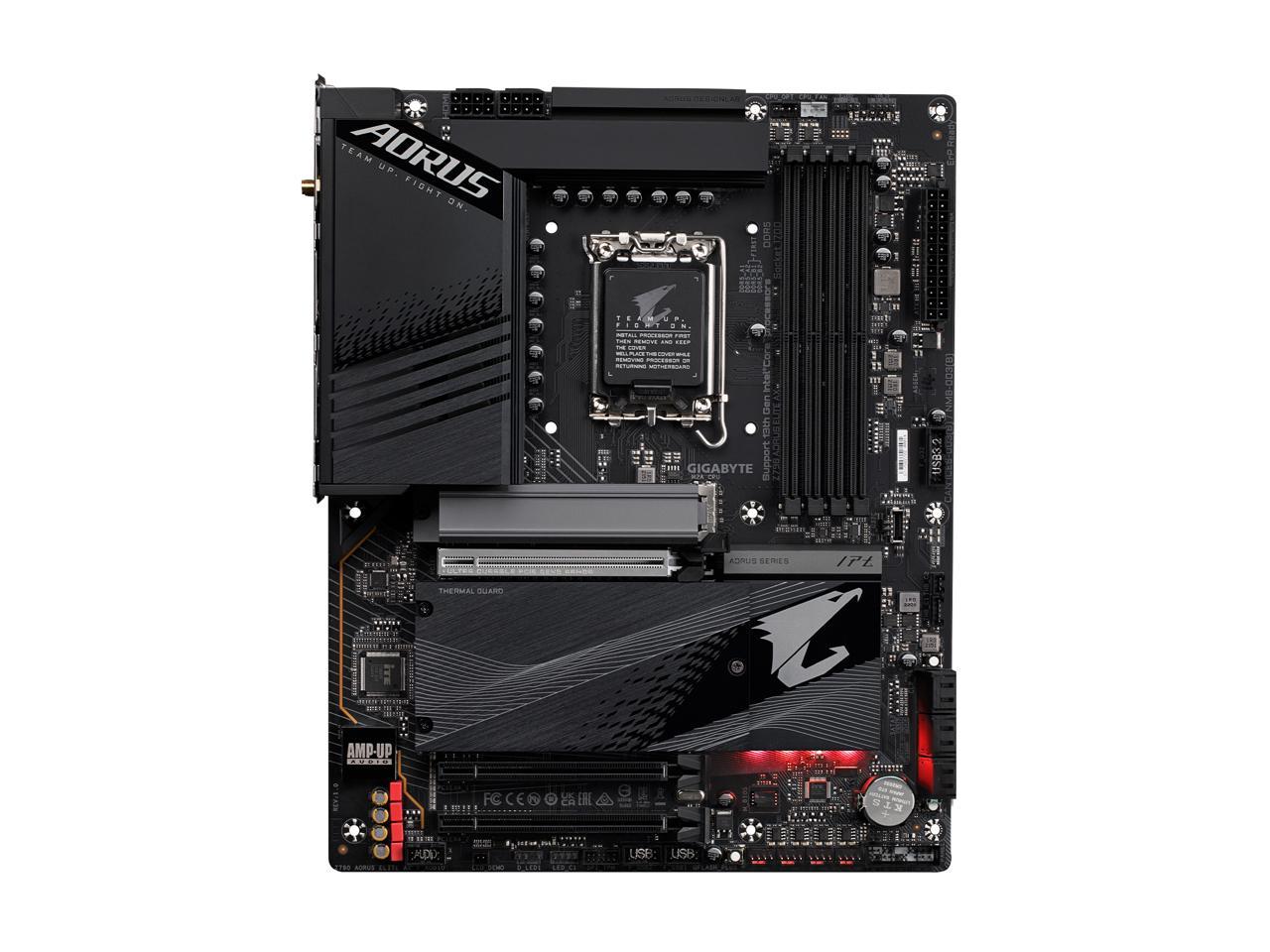 GIGABYTE Z790 AORUS ELITE AX LGA 1700 Intel Z790 ATX Motherboard with DDR5, Quad M.2, PCIe 5.0, USB 3.2 Gen2X2 Type-C, Intel WiFi 6E, 2.5GbE LAN, Q-Flash Plus, PCIe EZ-Latch 2