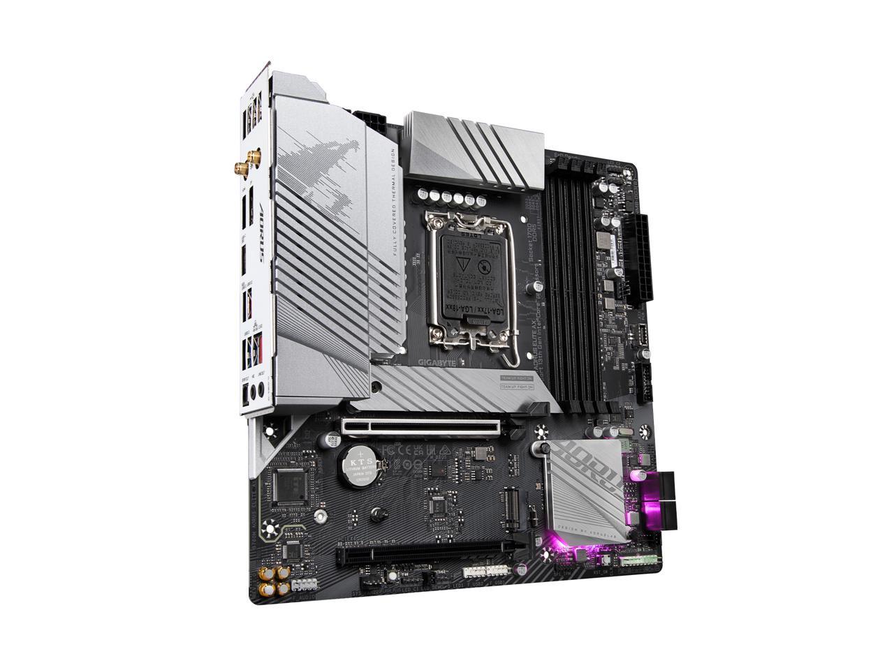 GIGABYTE B760M AORUS ELITE AX LGA 1700 Intel B760 M-ATX Motherboard with DDR5, Dual M.2, PCIe 4.0, USB 3.2 Gen2X2 Type-C, Intel Wi-Fi 6E, 2.5GbE LAN, Q-Flash Plus, PCIe EZ-Latch 3