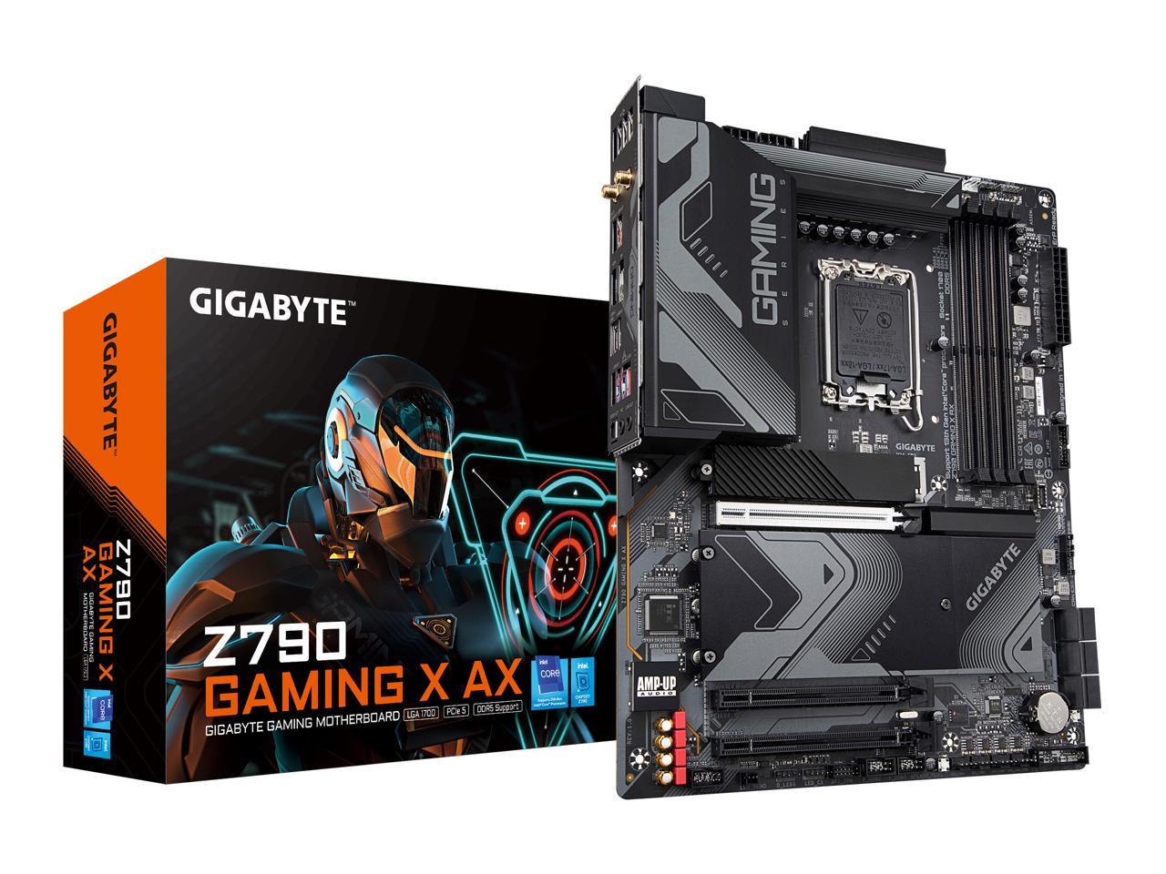 GIGABYTE Z790 GAMING X AX LGA 1700 Intel Z790 ATX Motherboard with DDR5, M.2, PCIe 5.0, USB 3.2 Gen2X2 Type-C, Intel Wi-Fi 6E, 2.5GbE LAN, Q-Flash Plus, EZ-Latch Plus 1