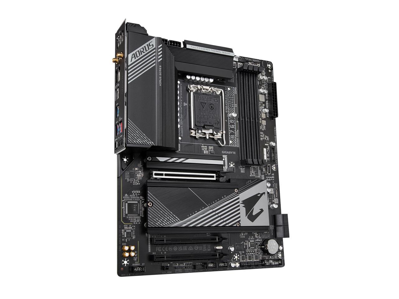 GIGABYTE B760 AORUS ELITE AX LGA 1700 Intel B760 ATX Motherboard with DDR5, Triple M.2, PCIe 4.0, USB 3.2 Gen2X2 Type-C, WiFi 6E, 2.5GbE LAN, Q-Flash Plus, PCIe EZ-Latch 4