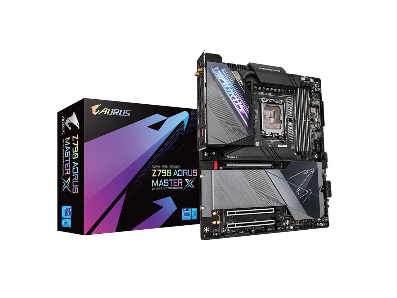 GIGABYTE Z790 AORUS MASTER X LGA 1700(14th,13th,12th Gen) Intel Z790 X EATX Motherboard with DDR5, 5 M.2, PCIe 5.0, USB 3.2 Type-C, Wi-Fi 7, 10GbE LAN, Q-Flash Plus, EZ-Latch Plus 1