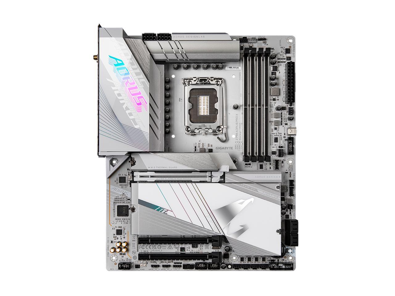 GIGABYTE Z790 AORUS PRO X LGA 1700(14th,13th,12th Gen) Intel Z790 X ATX Motherboard with DDR5, 5* M.2, PCIe 5.0, USB 3.2 Type-C, Wi-Fi 7, 5GbE LAN, Q-Flash Plus, EZ-Latch Plus 2