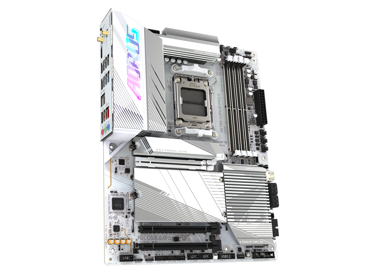 GIGABYTE X670E AORUS PRO X  AM5 LGA 1718 AMD X670E EATX Motherboard with 5-Year Warranty DDR5, Quad M.2, PCIe 5.0, USB 3.2 Gen2X2 Type-C, WiFi 7, Intel 2.5GbE LAN, Q-Flash Plus, EZ-Latch Plus 3