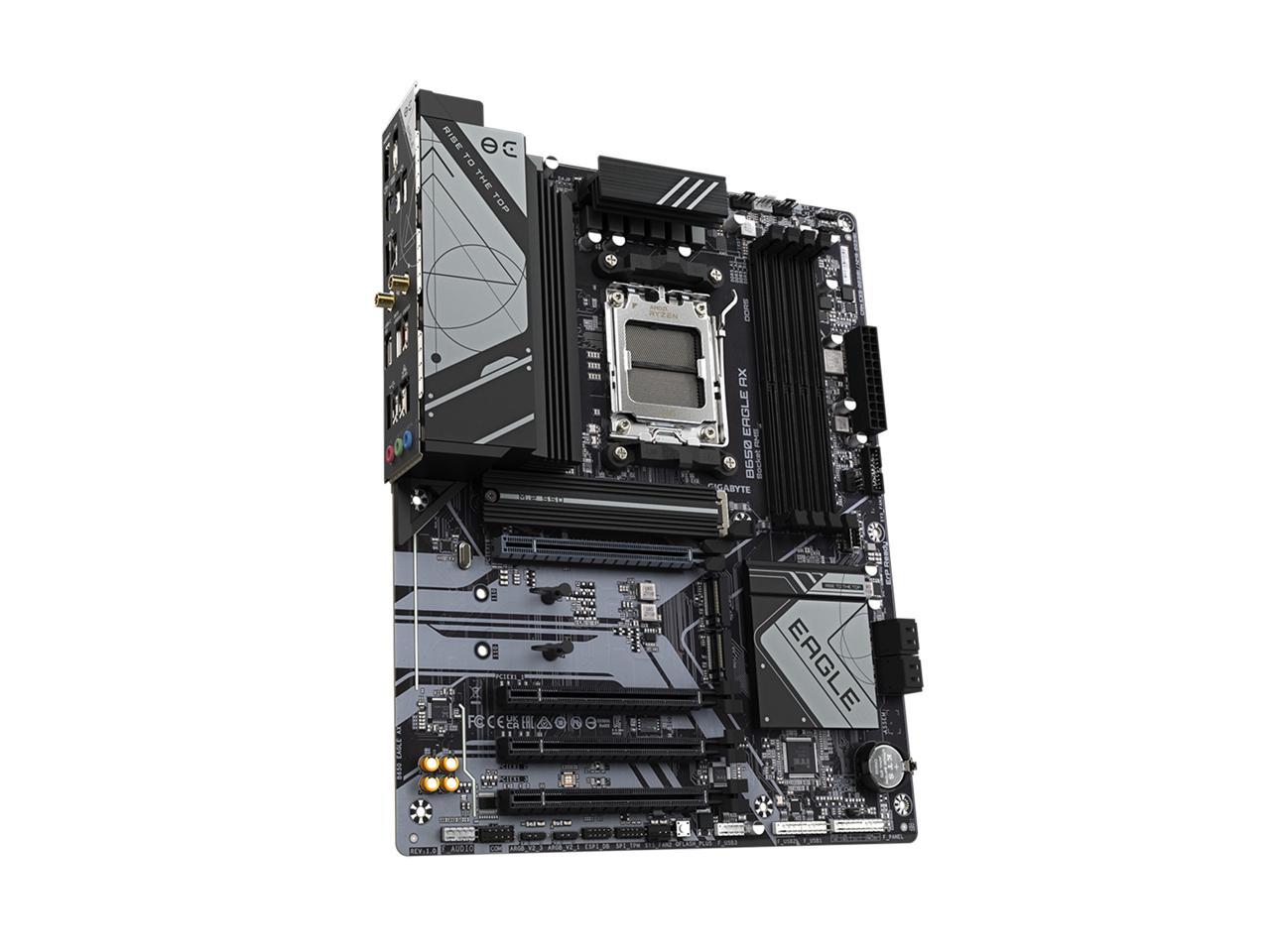 GIGABYTE B650 EAGLE AX AM5 LGA 1718 AMD B650 ATX , DDR5 Triple M.2, PCIe 5.0, USB 3.2 Gen2x2 Type-C, AMD Wi-Fi 6E, Realtek GbE LAN 3