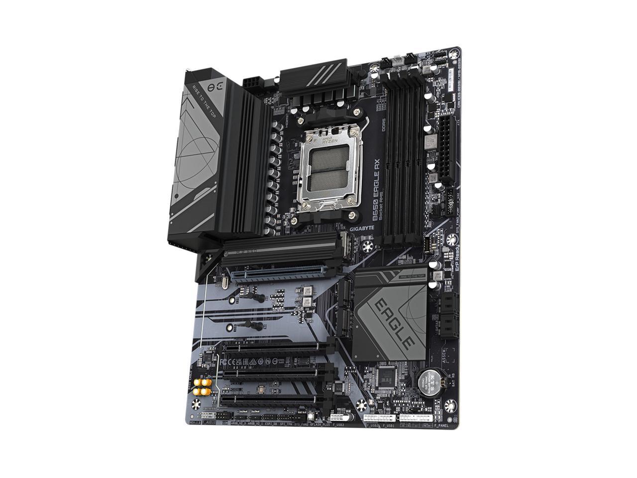 GIGABYTE B650 EAGLE AX AM5 LGA 1718 AMD B650 ATX , DDR5 Triple M.2, PCIe 5.0, USB 3.2 Gen2x2 Type-C, AMD Wi-Fi 6E, Realtek GbE LAN 4