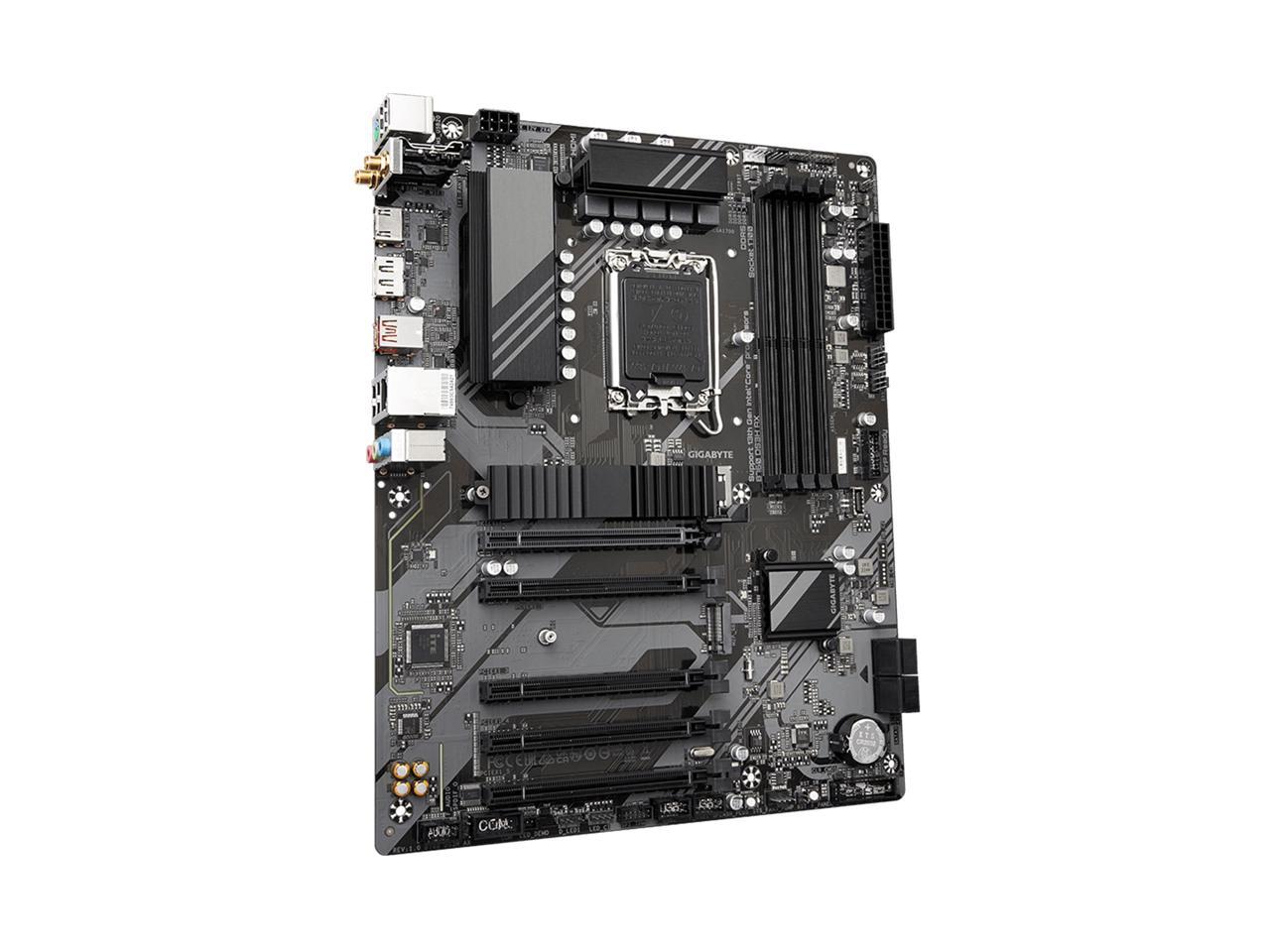 GIGABYTE B760 DS3H AX LGA 1700 Intel B760 ATX Motherboard with DDR5, 2x M.2, PCIe 4.0, USB 3.2 Gen 2 Type-C, WiFi 6E Realtek GbE LAN, Q-Flash Plus, PCIe EZ-Latch 3