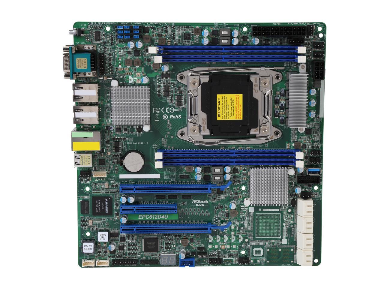 ASRock Rack EPC612D4U uATX Server Motherboard LGA 2011 R3 Intel C612 3