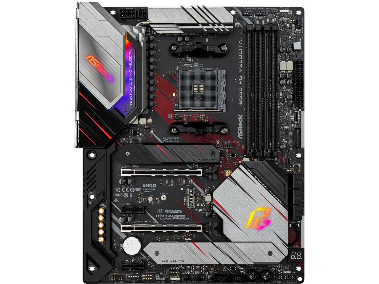 ASRock Phantom Gaming B550 PG VELOCITA AM4 AMD B550 SATA 6Gb/s ATX AMD Motherboard 2