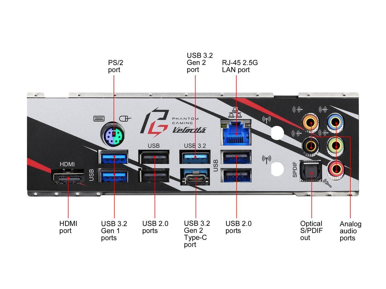 ASRock Phantom Gaming B550 PG VELOCITA AM4 AMD B550 SATA 6Gb/s ATX AMD Motherboard 5