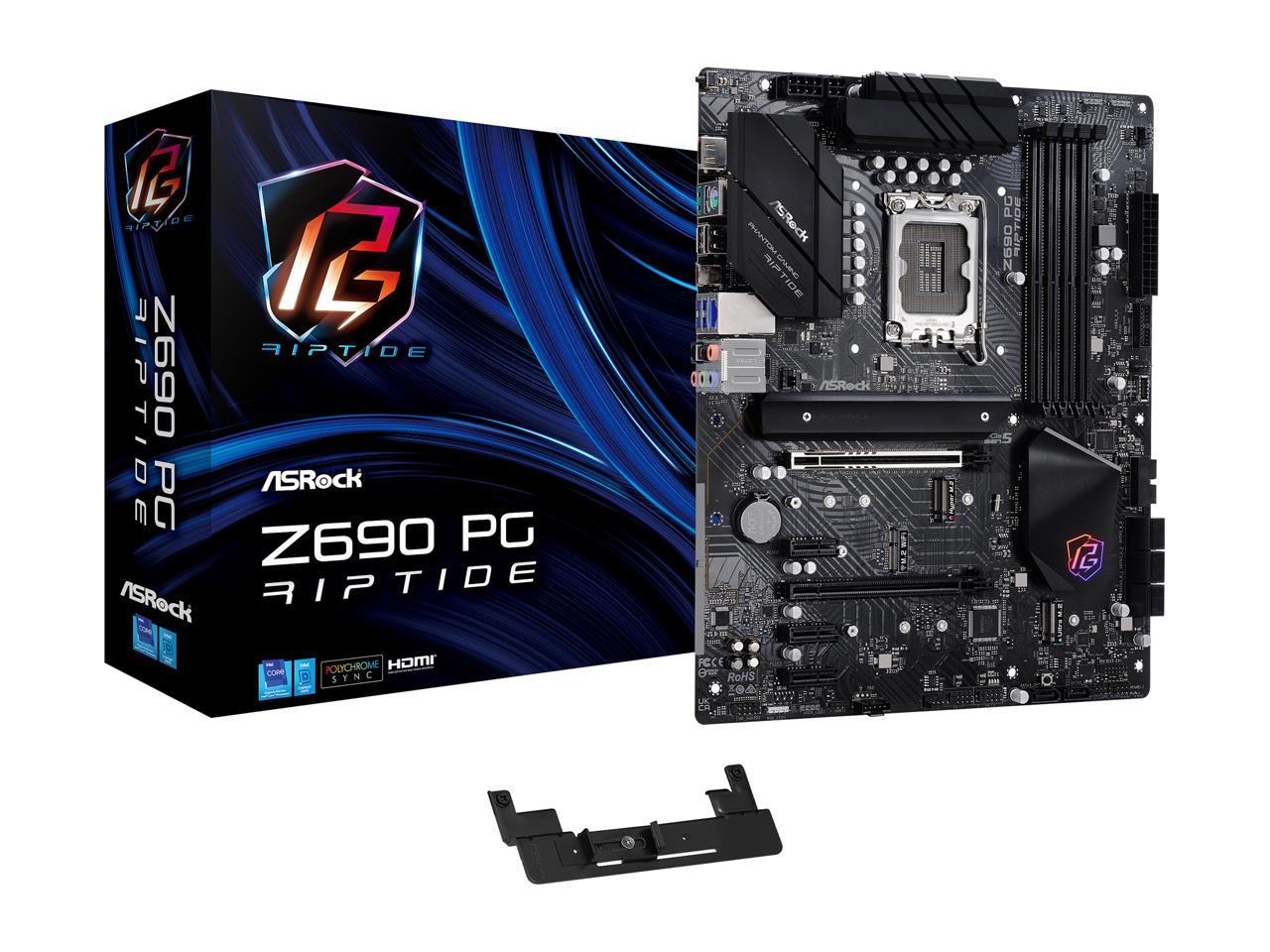 ASRock Z690 PG Riptide LGA 1700 (14th,13th,12th Gen) Intel Z690 SATA 6Gb/s DDR4 ATX Intel Motherboard 1