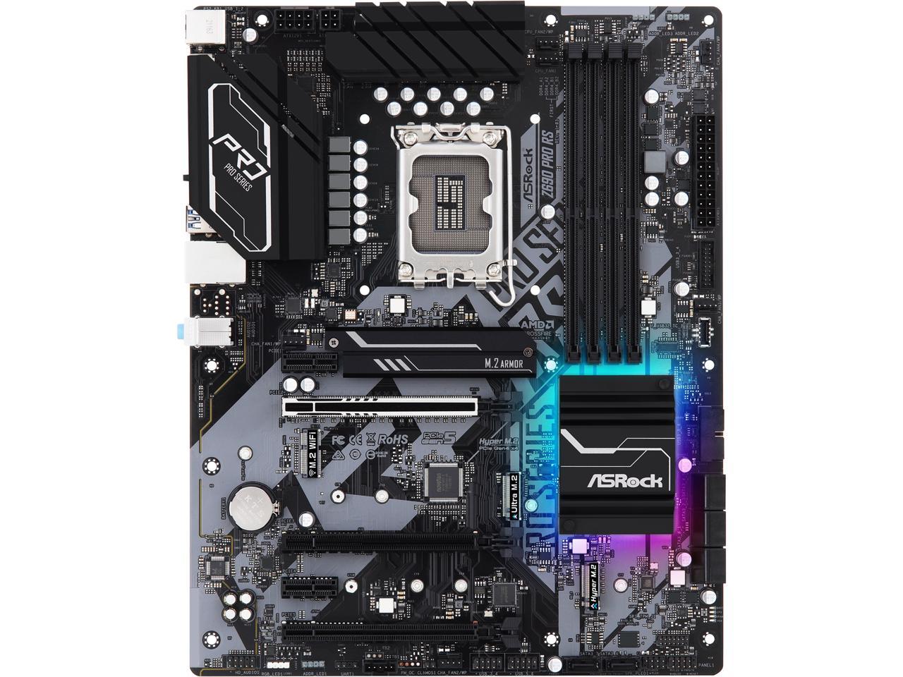 ASRock Z690 Pro RS LGA 1700 (14th,13th,12th Gen) Intel Z690 SATA 6Gb/s DDR4 ATX Intel Motherboard 2