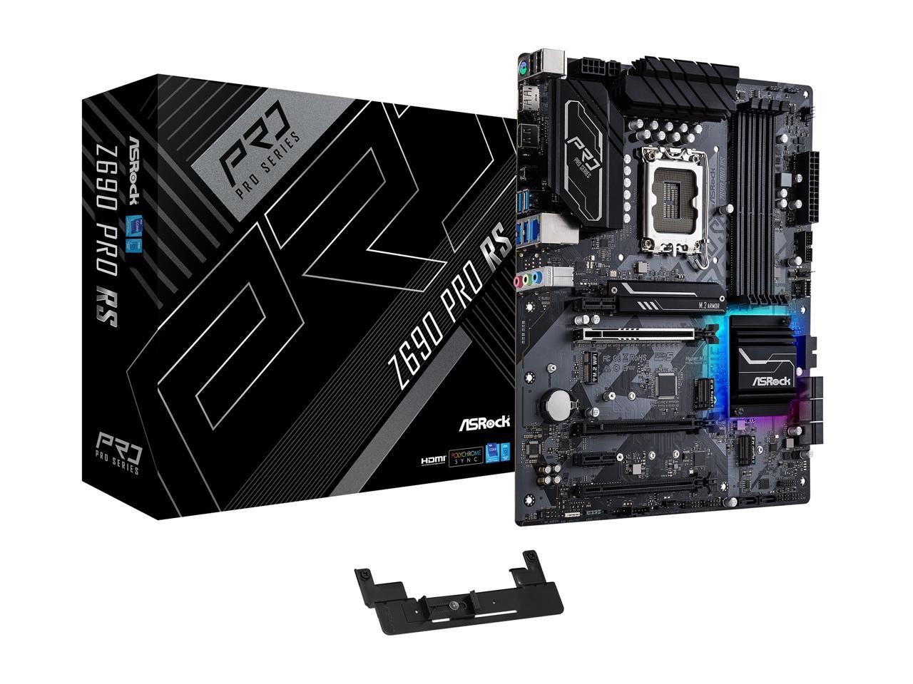 ASRock Z690 Pro RS LGA 1700 (14th,13th,12th Gen) Intel Z690 SATA 6Gb/s DDR4 ATX Intel Motherboard 1