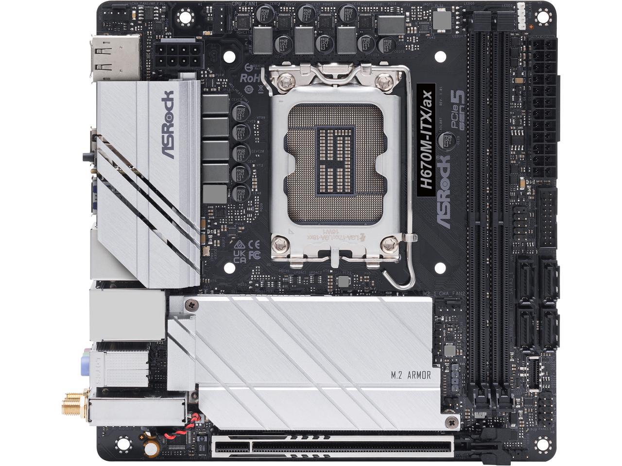 ASRock H670M-ITX/AX LGA 1700 Intel H670 SATA 6Gb/s DDR4 Mini ITX Motherboard 1