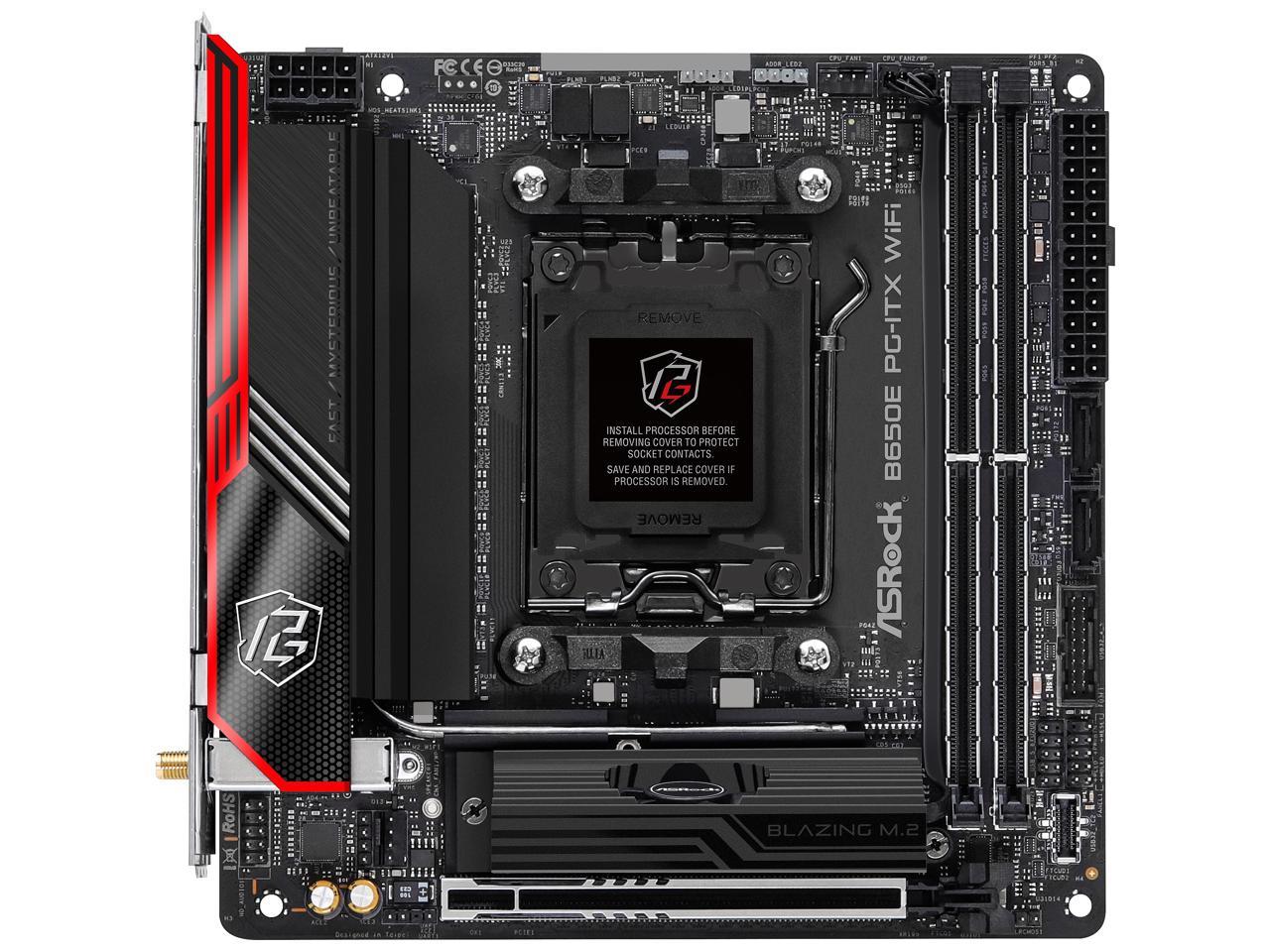 ASRock B650E PG-ITX WIFI AM5 Mini-ITX Motherboard, 2 slots DDR5, PCIE 5.0 x16,  Dual M.2 slots, HDMI 2.1port  2.5Gb, WIFI 6E, 7.1 Nahimic Audio , USB3 Type-c,  10+2+1 Power Phase 2