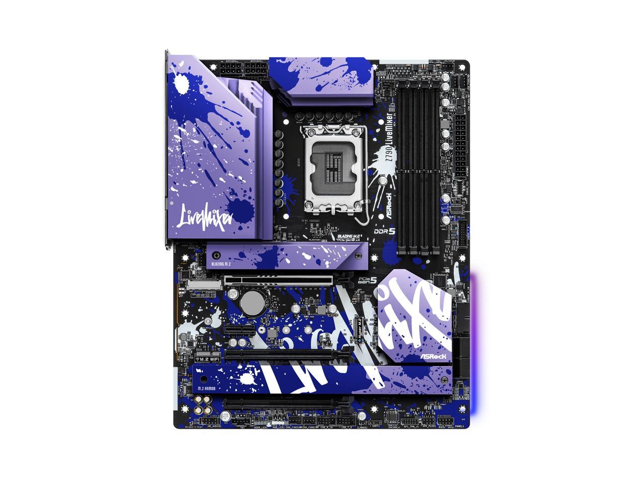 ASRock Z790 LiveMixer Intel LGA1700 (14th,13th,12th Gen) ATX Mainboard, 4 slots DDR5, PCIE 5.0 x16, 2.5Gb Lan, 7.1 Nahimic Audio, Front USB3.2 Gen2X2 Type_C, 14+1+1 Power Phase, AMD Crossfire support 2