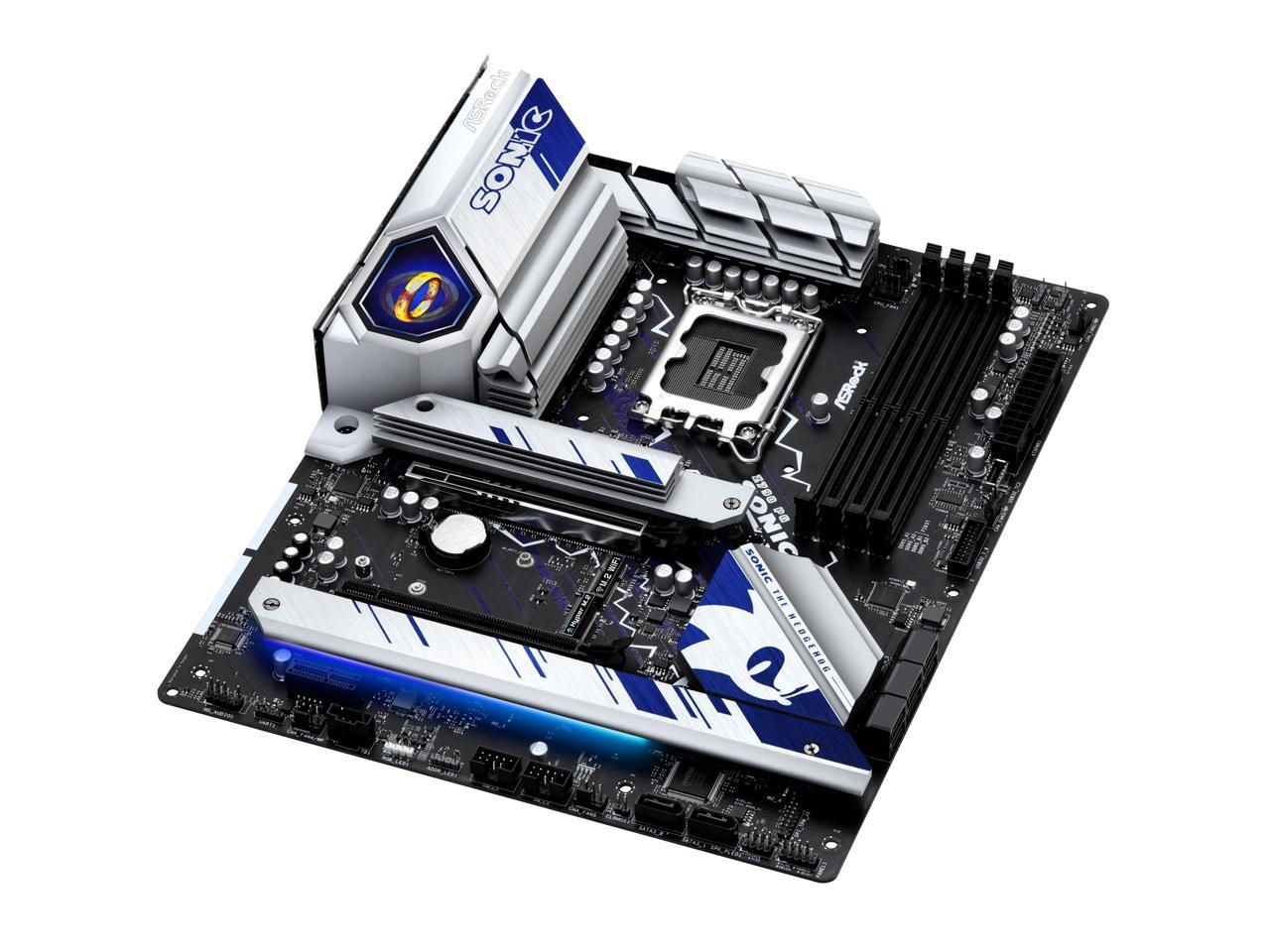 ASRock Z790 PG SONIC Intel LGA1700 (14th,13th,12th Gen) ATX Motherboard, 4 slots DDR5, PCIE 5.0 x16, 5 M.2 slots, 2.5Gb Lan, 7.1 Nahimic Audio, Front USB3.2 Gen2X2 Type_C, 14+1+1 Power Phase 3