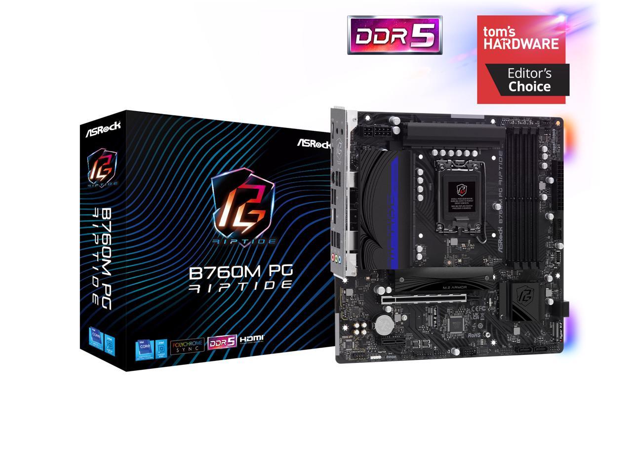 ASRock B760M PG Riptide LGA 1700 DDR5 Micro ATX Motherboard 1