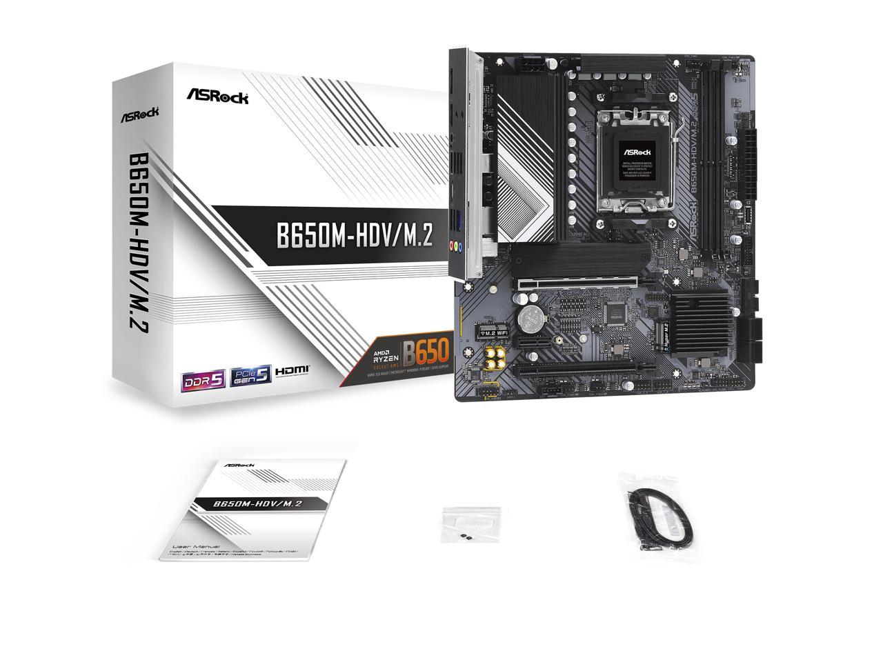 ASRock B650M-HDV/M.2 Socket AM5 Ryzen 7000 Micro ATX Motherboard 2