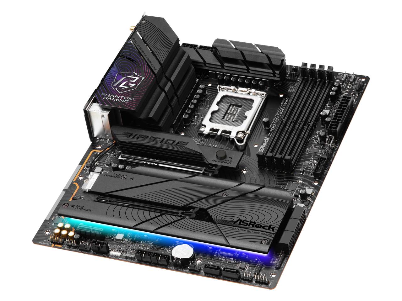 ASRock Z790 Riptide WiFi LGA 1700(14th,13th,12th Gen) Intel Z790 SATA 6Gb/s ATX DDR5  1 PCIe 5.0 x16 2.5G LAN WiFi 7 + Bluetooth Motherboards - Intel 3