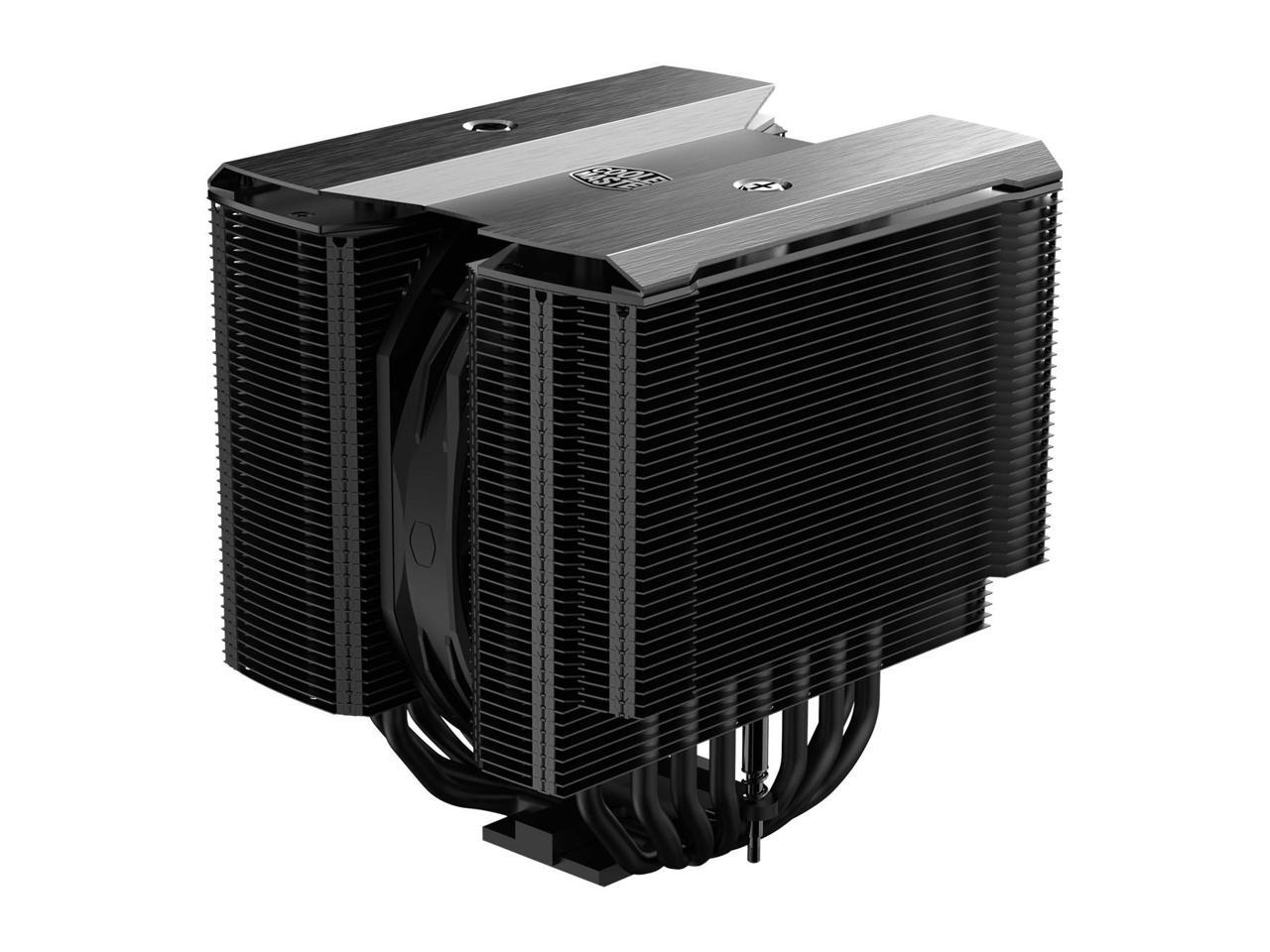 Cooler Master MasterAir MA824 Stealth Dual Tower CPU Air Cooler, 8 Heat Pipes, Dual Mobius 120mm | 135mm Fans, Nickel-Plated Copper Base, AMD Ryzen AM5/AM4, Intel LGA1700/1200 4