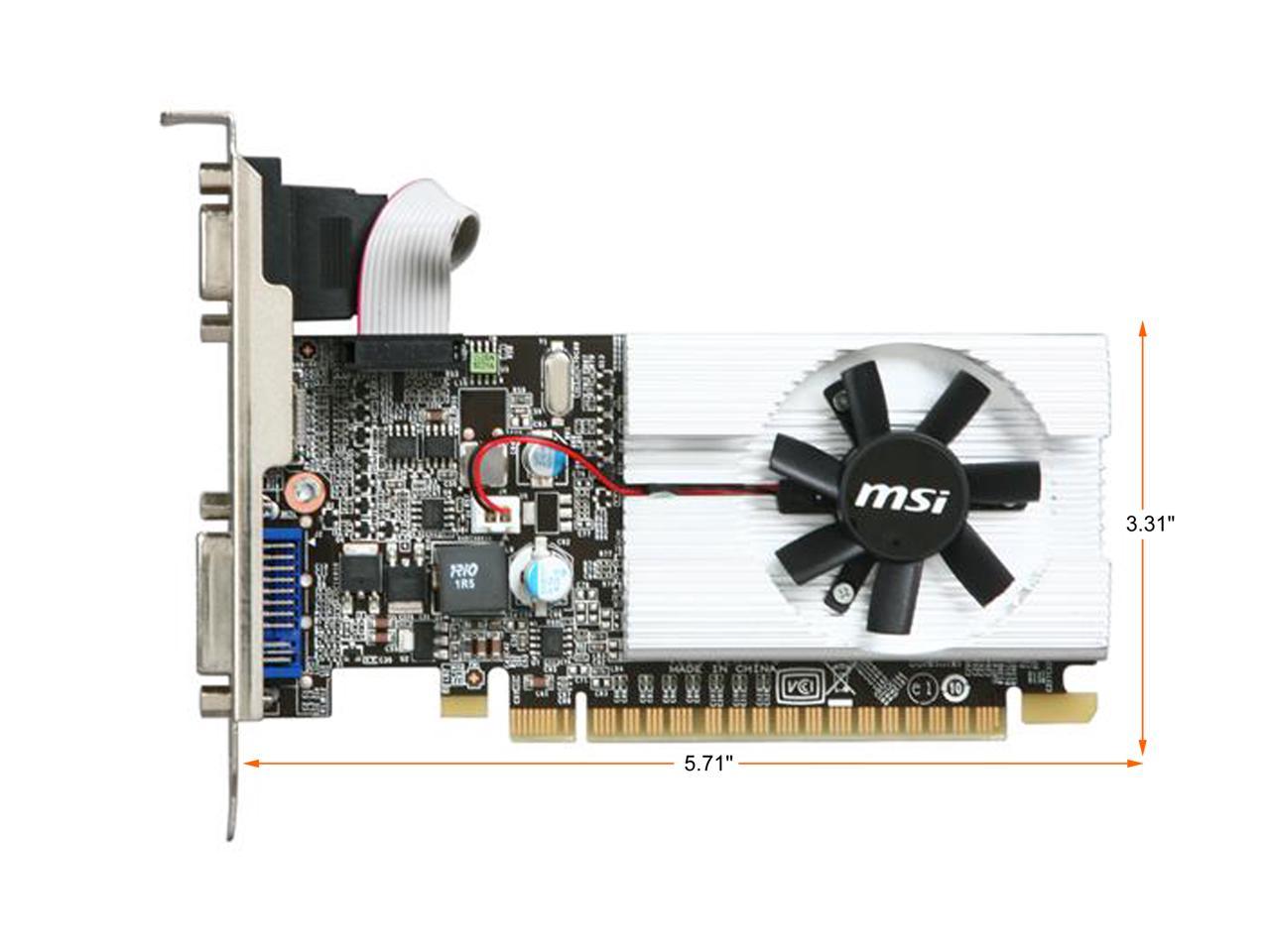 MSI GeForce 210 1GB DDR3 PCI Express 2.0 x16 Low Profile Ready Video Card N210-MD1G/D3 5