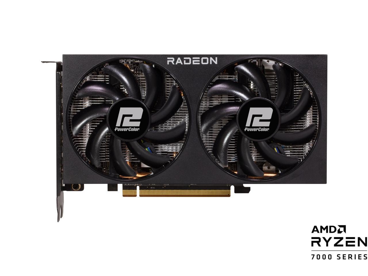 PowerColor Fighter Radeon RX 7600 8GB GDDR6 PCI Express 4.0 x8 ATX Video Card RX7600 8G-F 2