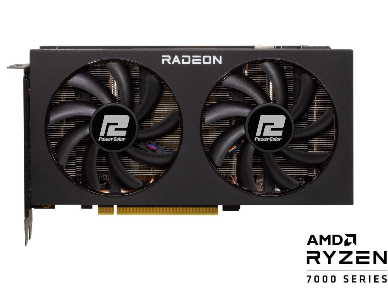 PowerColor Fighter Radeon RX 7600 XT 16GB GDDR6 PCI Express 4.0 x8 ATX Video Card RX7600XT 16G-F 2