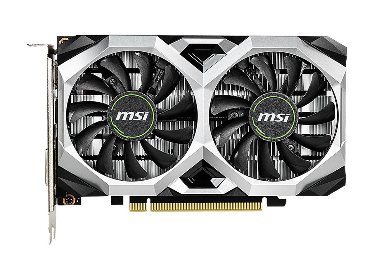 MSI GeForce GTX 1650 4GB GDDR6 PCI Express 3.0 x16 Video Card GTX 1650 D6 Ventus XS OC 2