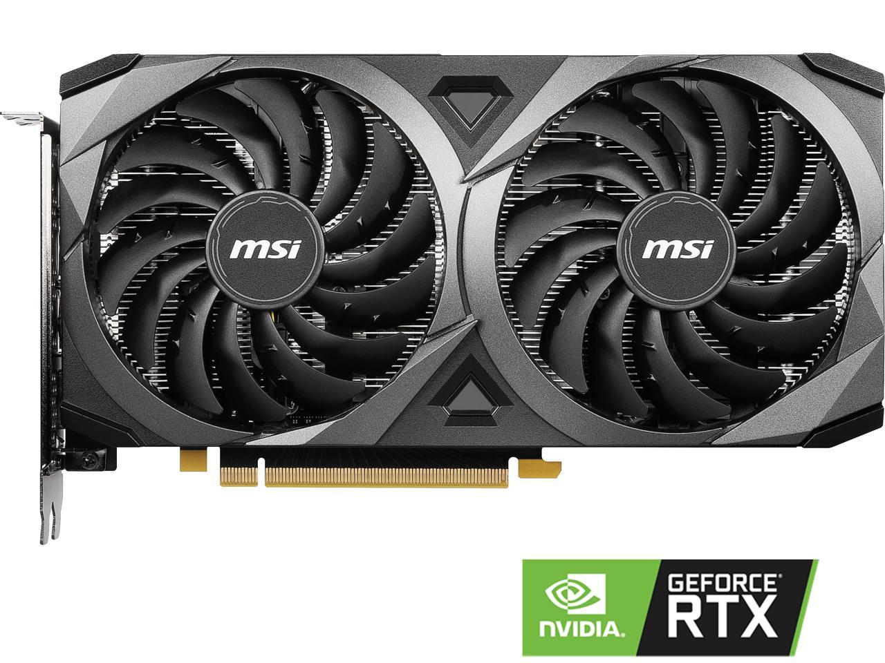 MSI Ventus GeForce RTX 3060 12GB GDDR6 PCI Express 4.0 Video Card RTX 3060 Ventus 2X 12G OC 2