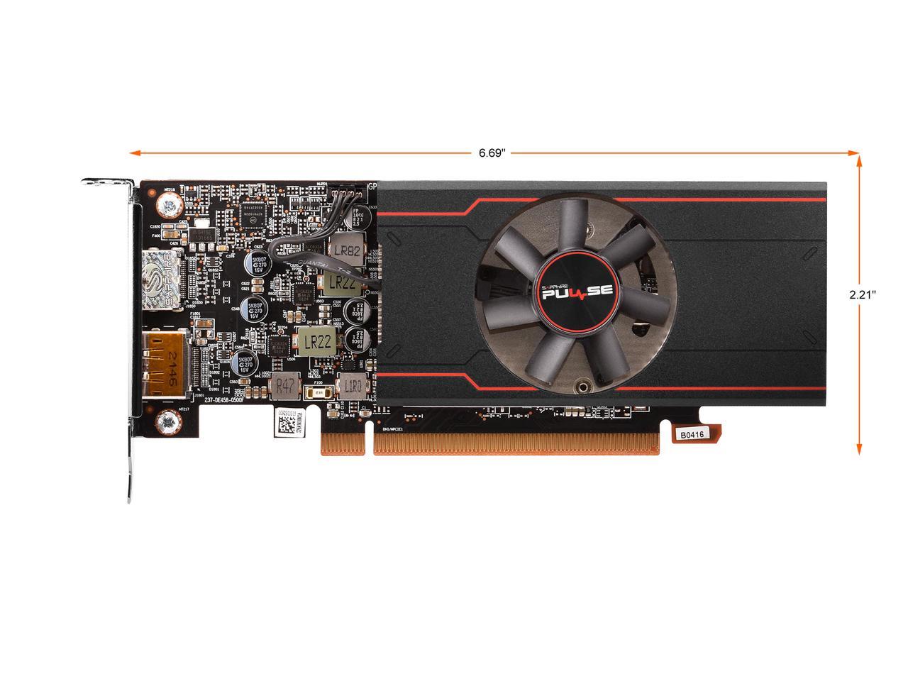 SAPPHIRE PULSE Radeon RX 6400 4GB GDDR6 PCI Express 4.0 Low Profile Video Card 11315-01-20G 3