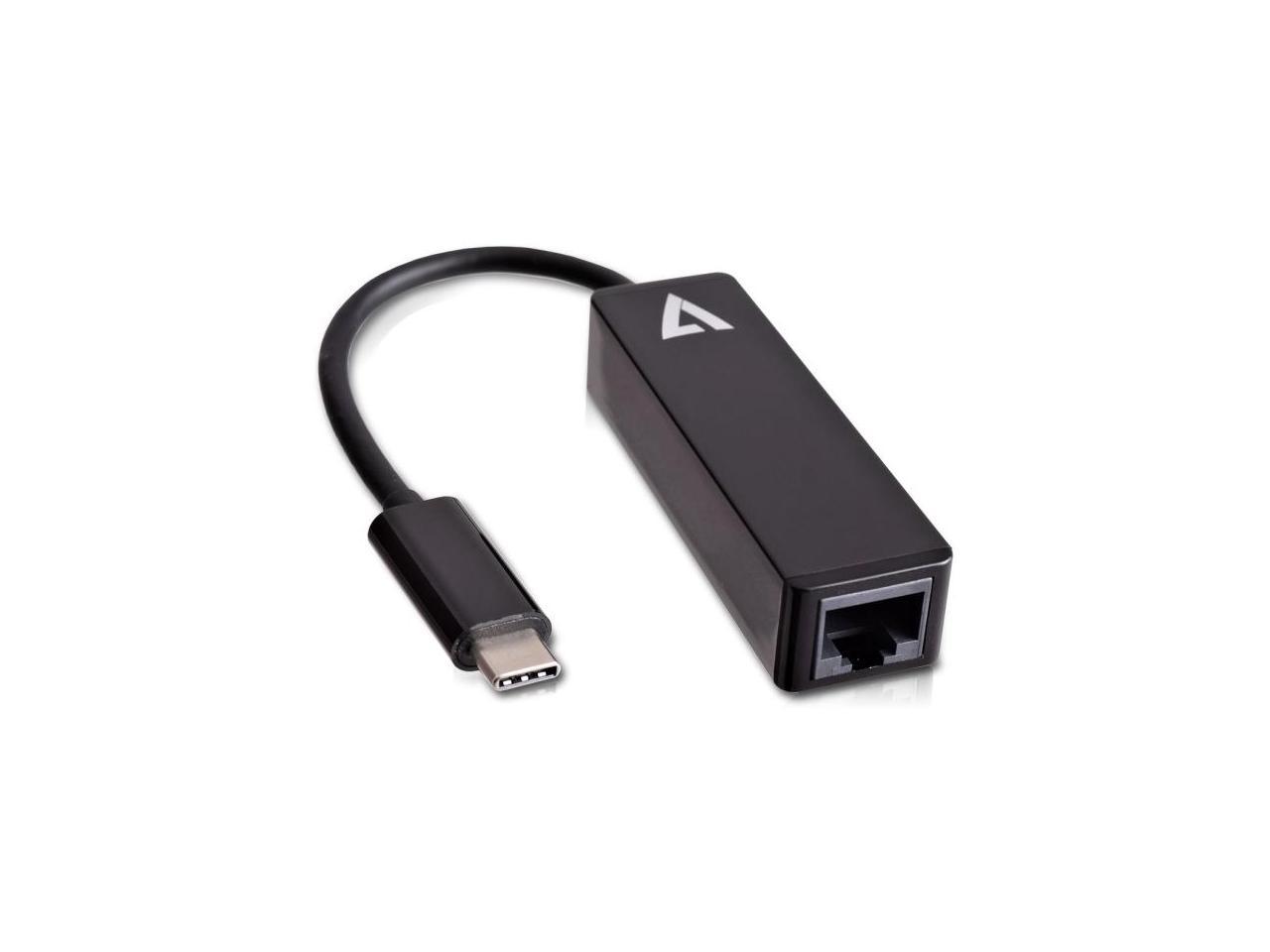 V7 Black Usb Video Adapter Usb-C Male To Rj45 Male 1