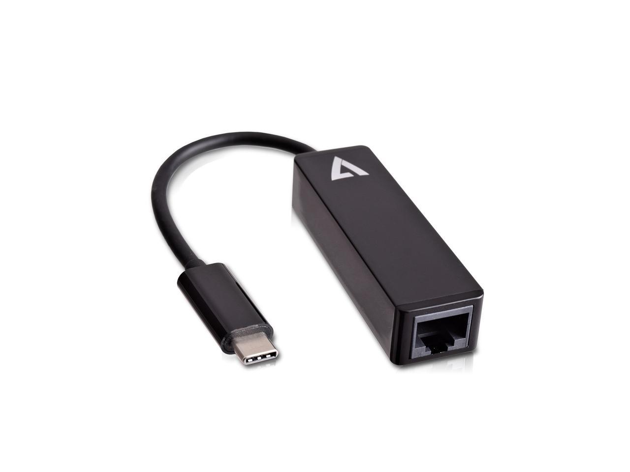 V7 Black Usb Video Adapter Usb-C Male To Rj45 Male 3