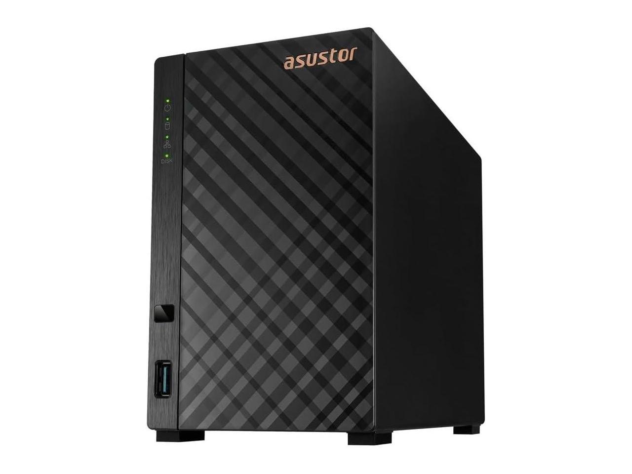 Asustor AS1102TL Drivestor 2 Lite 2 Bay NAS, Quad-Core 1.7GHz CPU, 1GbE Port, 1GB DDR4 (Diskless) 1