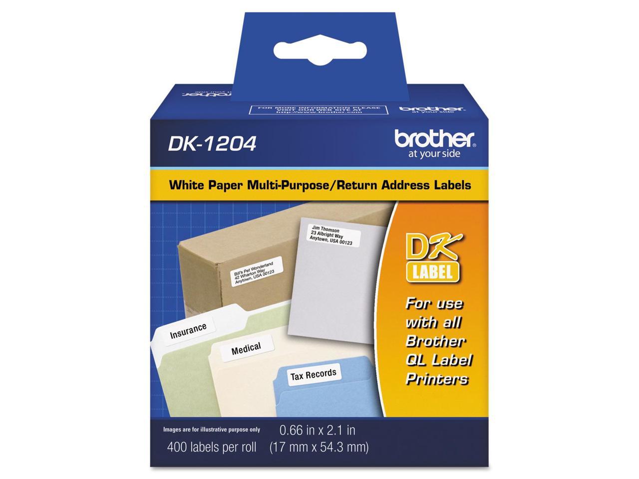 Brother DK1234 Brother Name Badge Label - 2.36" Width x 3.39" Length - Rectangle - Direct Thermal - White - Paper - 260 Label 3