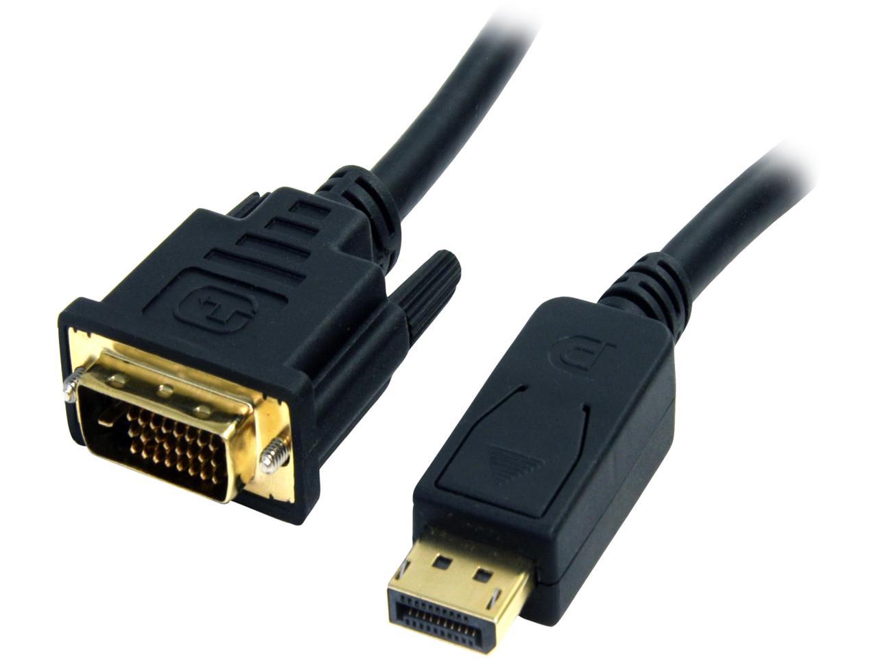 StarTech.com DP2DVI2MM6 6 ft. Black Connector A: 1 - DisplayPort (20-pin) Male
Connector B: 1 - DVI-D (25-pin) Male DisplayPort to DVI Cable Male to Male 1