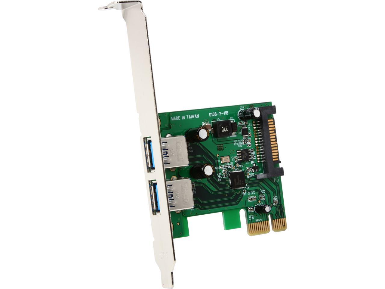 StarTech.com 2 Port PCI Express (PCIe) SuperSpeed USB 3.0 Card Adapter with UASP - SATA Power Model PEXUSB3S24 1