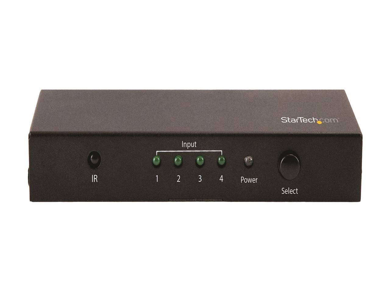 StarTech VS421HD20 4-Port HDMI Switch - 4K 60Hz - Supports HDCP - IR - HDMI Selector - HDMI Multiport Video Switcher - HDMI Switcher 2