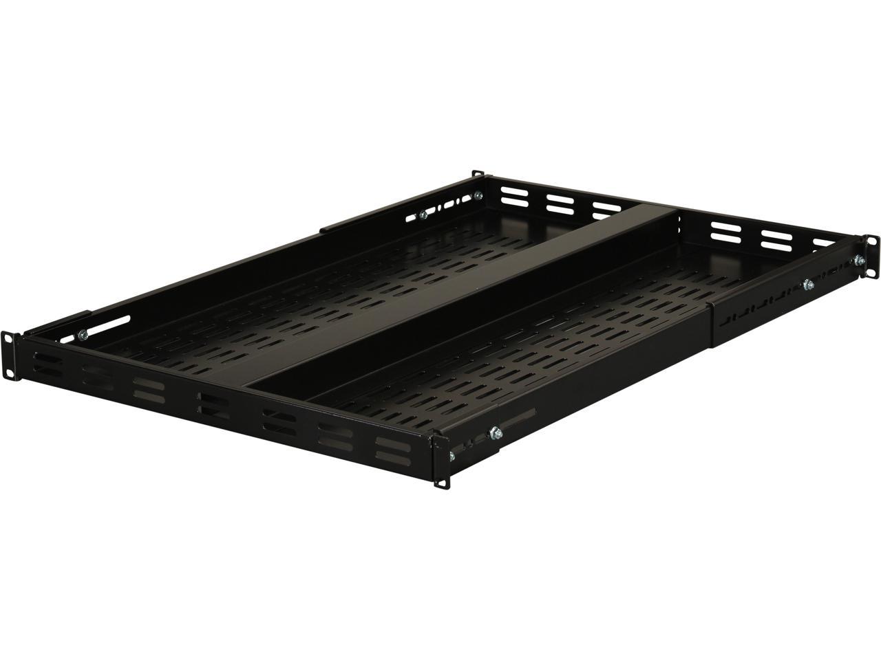 StarTech ADJSHELF 1U Adjustable Mounting Depth Vented Rack Mount Shelf - 175 lbs. / 80kg - Fixed Server Rack Shelf 1