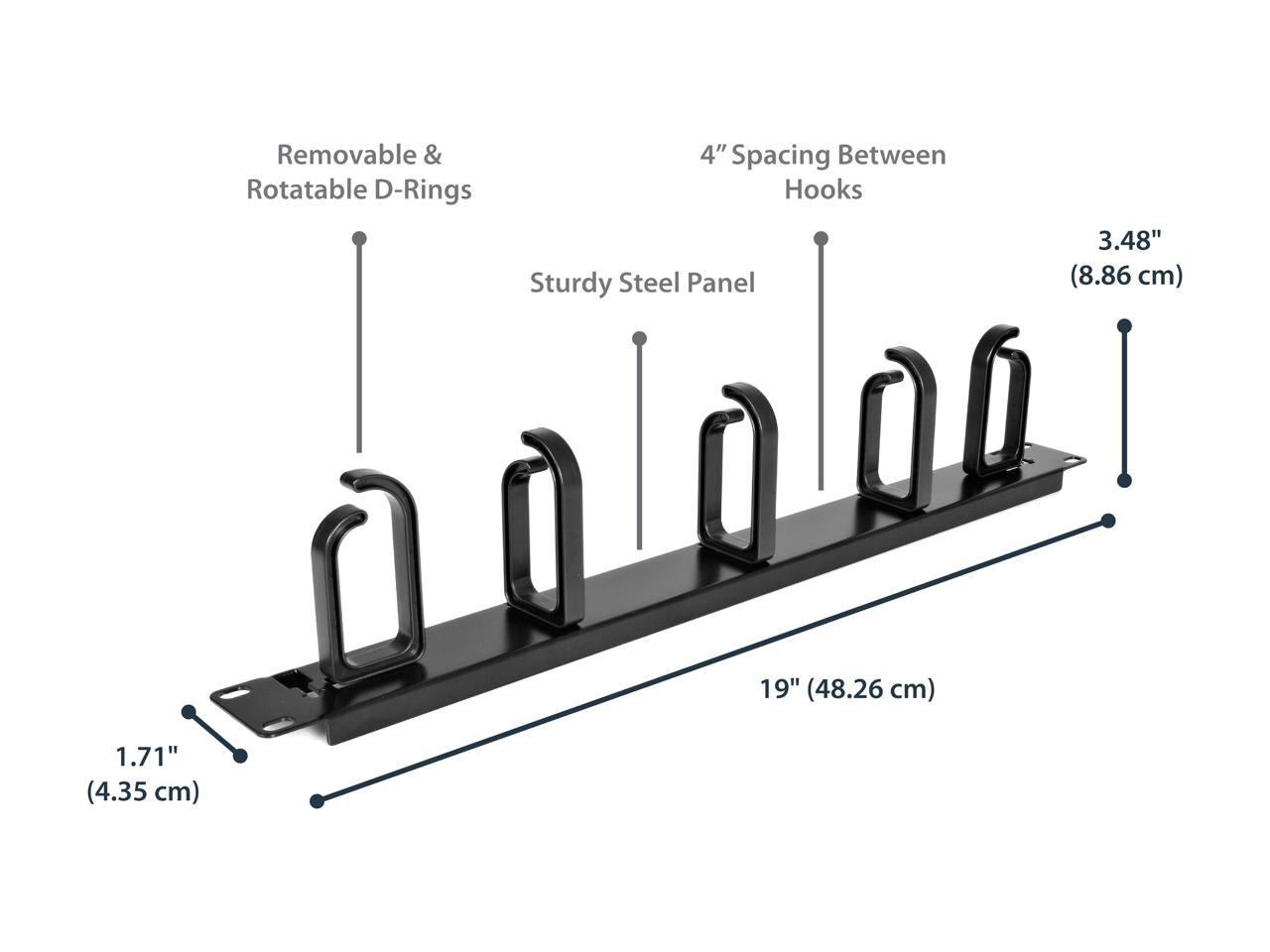 StarTech CABLMANAGER2 1U 19in Metal Rackmount Cable Management Panel 2