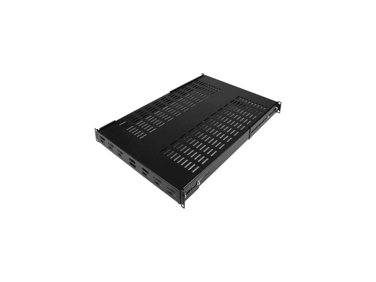 StarTech.com 1U 19in Adjustable Vented Rack Mount Shelf - Heavy Duty Fixed Server Rack Cabinet Shelf - 250lbs / 113kg 1