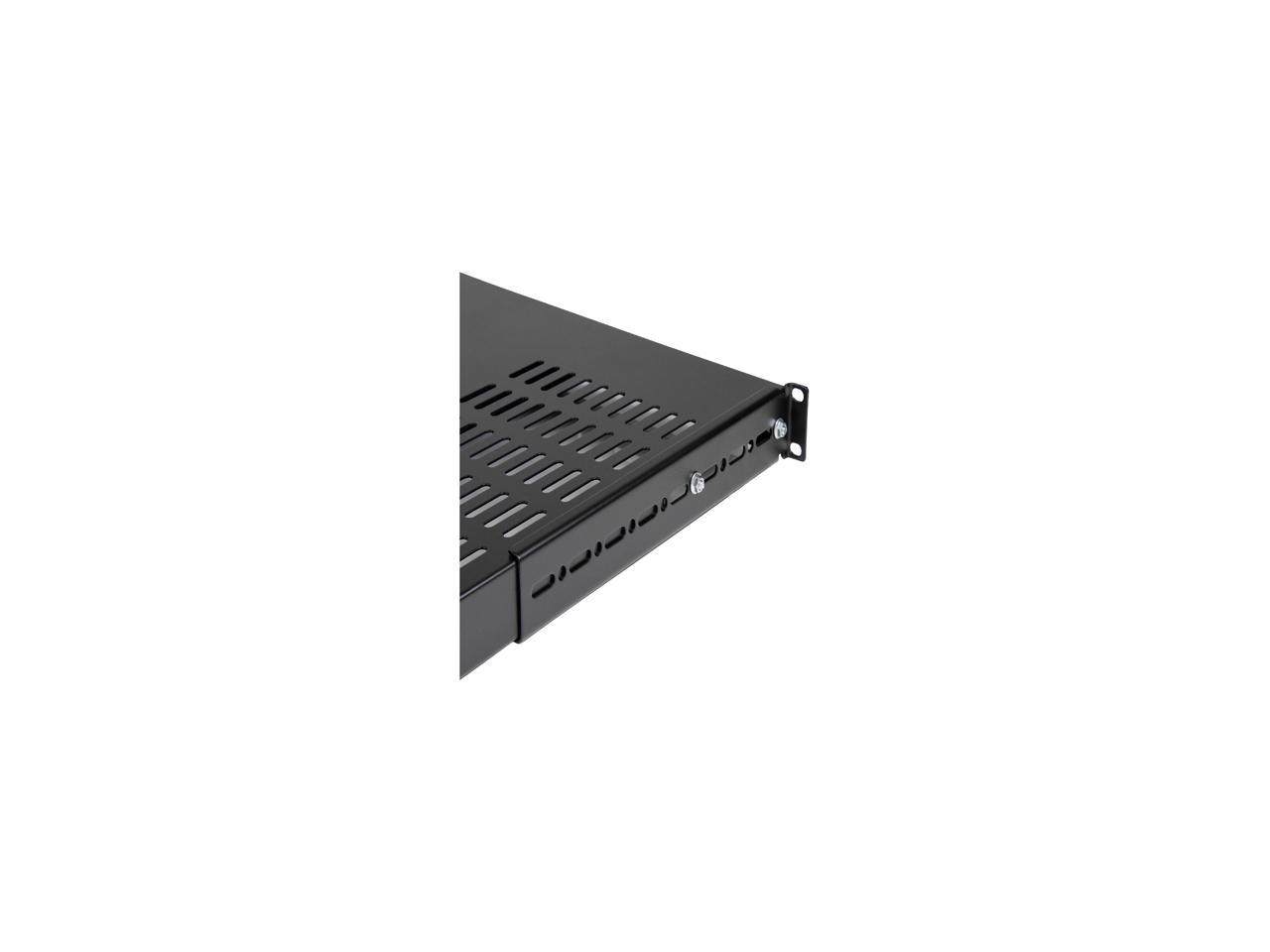 StarTech.com 1U 19in Adjustable Vented Rack Mount Shelf - Heavy Duty Fixed Server Rack Cabinet Shelf - 250lbs / 113kg 2