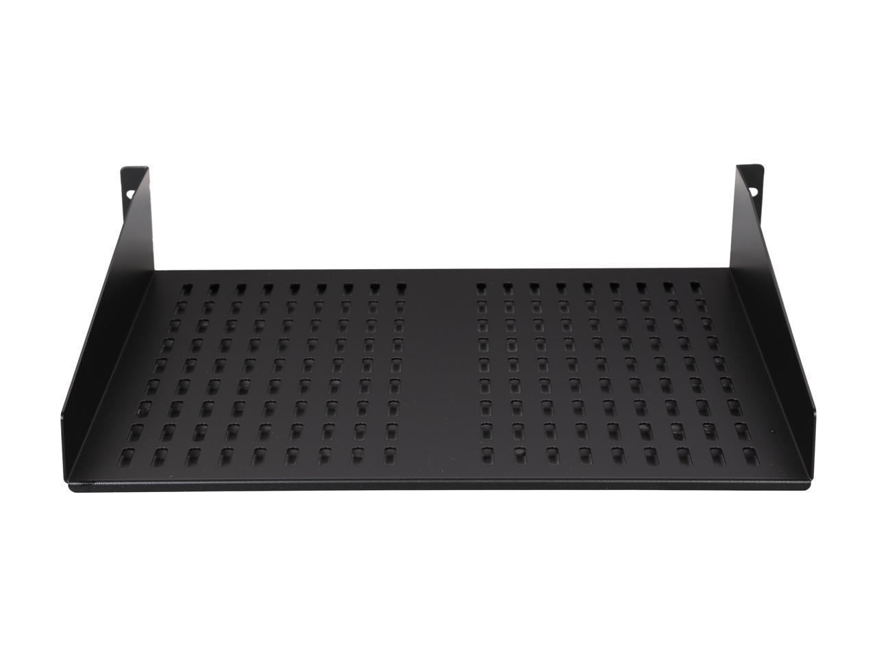 StarTech.com CABSHELFV 2U 16 in Universal Vented Rack Mount Cantilever Shelf - Fixed Server Rack Cabinet Shelf - 50 lbs / 22 kg - 16 in Deep 2