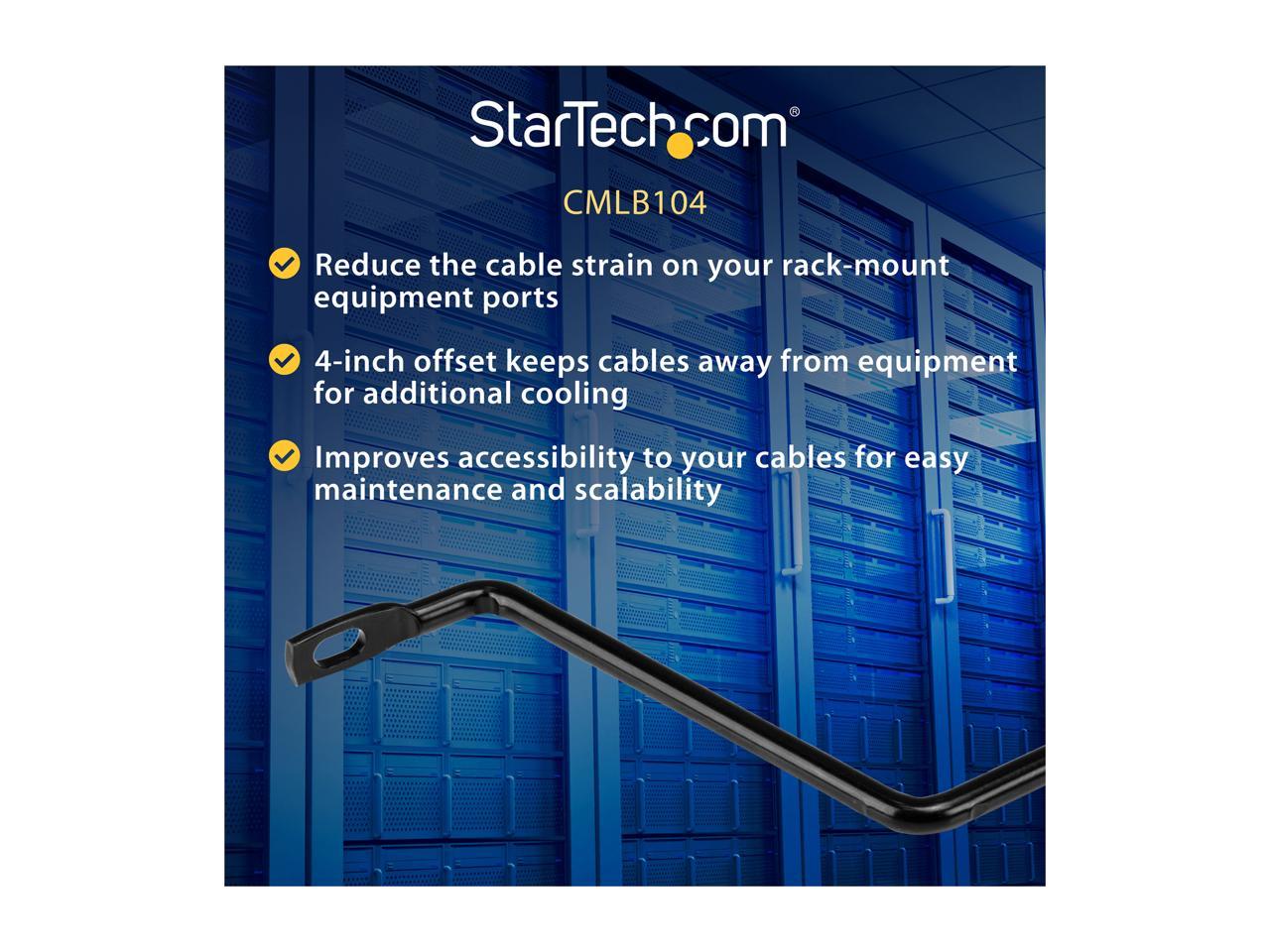 StarTech.com Cable Lacing Bar - 10 Pack - Steel - Horizontal Cable Management Bar -  Rack Cable Organizer - Cable Lacing Tool 5